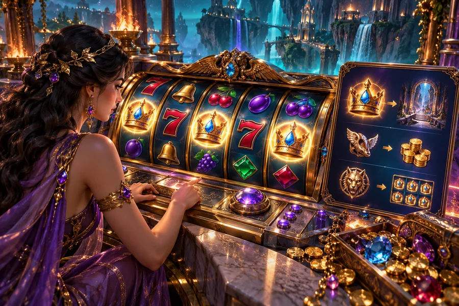 Símbolos scatter dos slots — ilustração editorial independente KK999