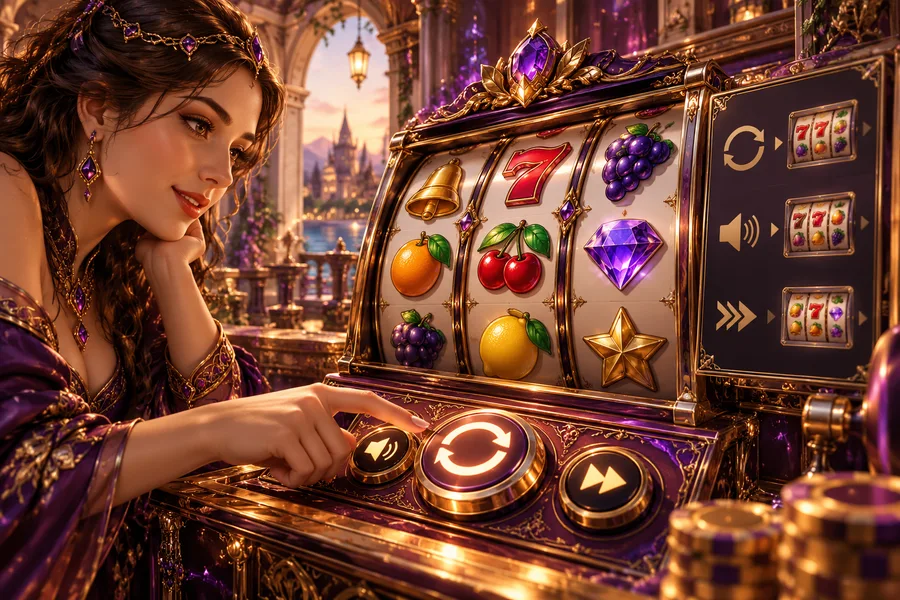 Controles da rodada dos slots — ilustração editorial independente KK999