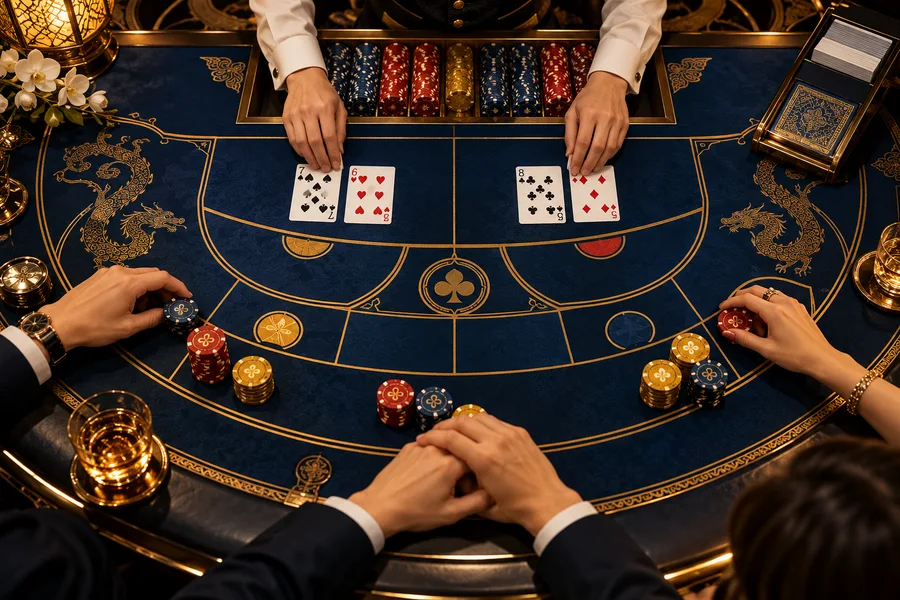 Empate no baccarat — ilustração editorial independente KK999