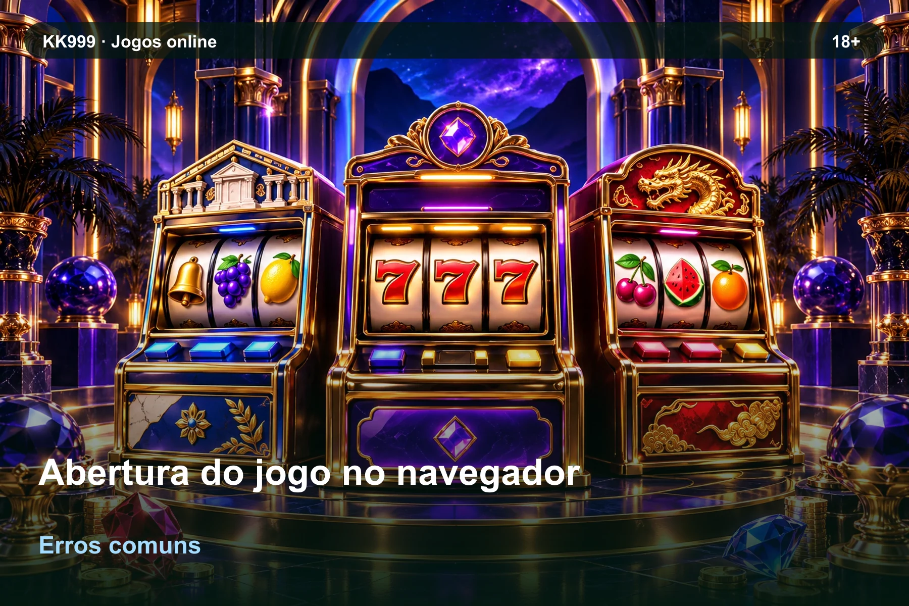 Abertura do jogo no navegador: erros de interpretação | KK999, ilustração temática gerada por IA