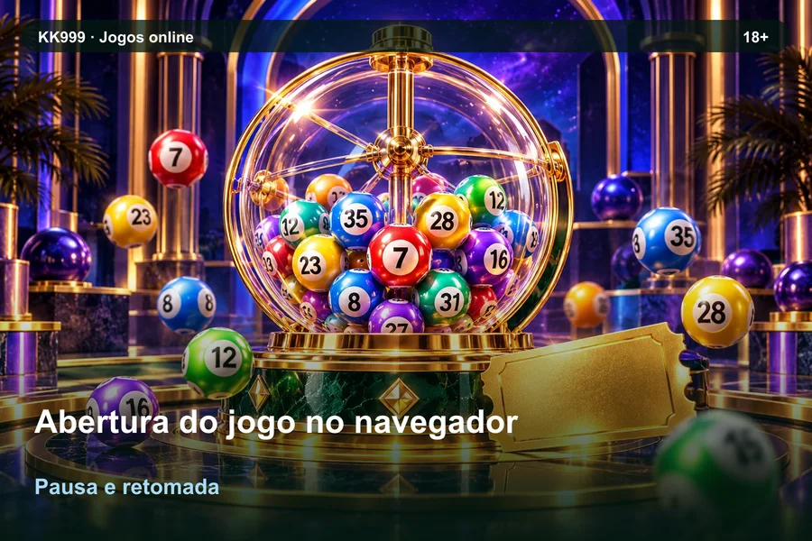 Abertura do jogo no navegador: pausa e retomada da consulta | KK999, ilustração temática gerada por IA