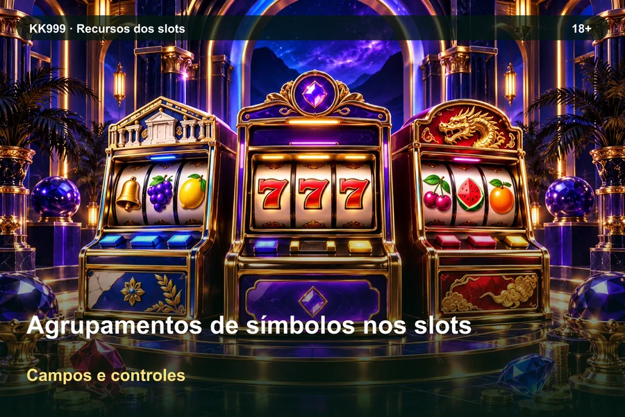 Agrupamentos de símbolos nos slots: onde consultar a ajuda | KK999, ilustração temática gerada por IA