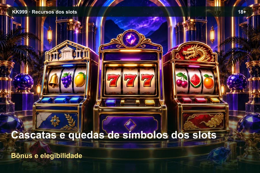 Cascatas e quedas de símbolos dos slots: recursos e limitações | KK999, ilustração temática gerada por IA