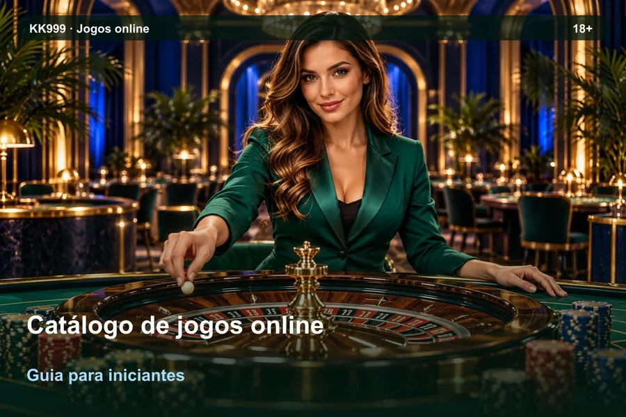 Catálogo de jogos online: guia KK999 para iniciantes, ilustração temática gerada por IA