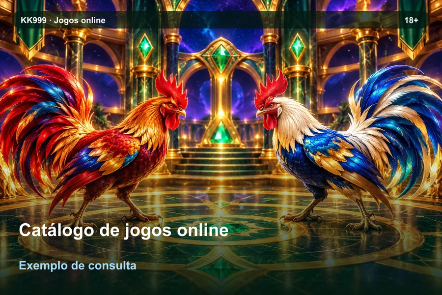 Catálogo de jogos online: exemplo de navegação na KK999, ilustração temática gerada por IA