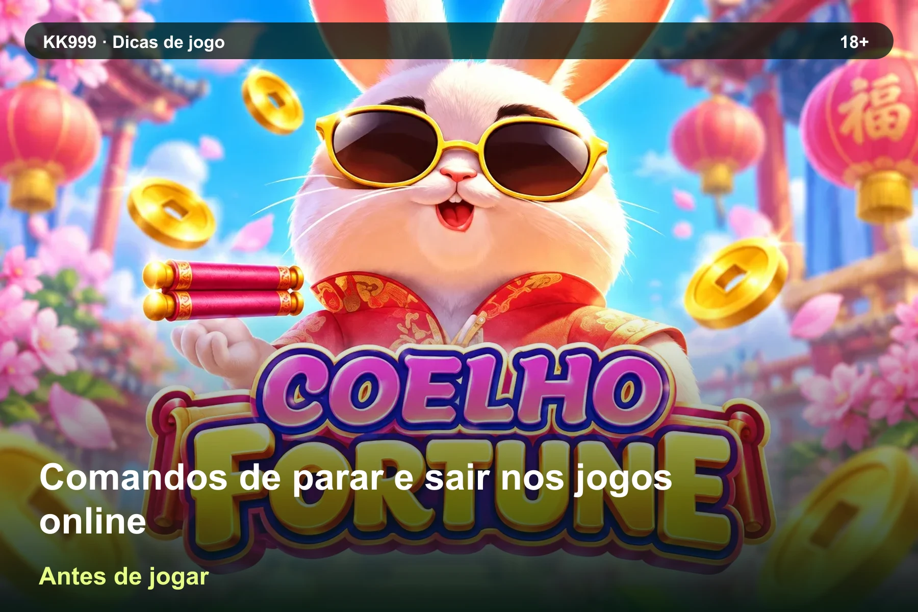 Comandos de parar e sair nos jogos online: primeiros passos no guia KK999, arte original KK999 em alta resolução