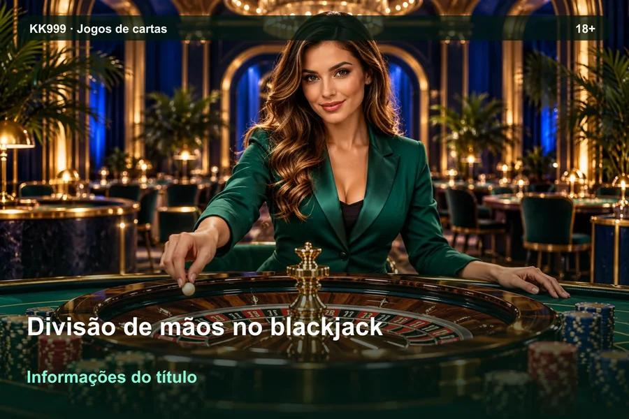 Como interpretar divisão de mãos no blackjack: exemplos de leitura KK999, ilustração temática gerada por IA