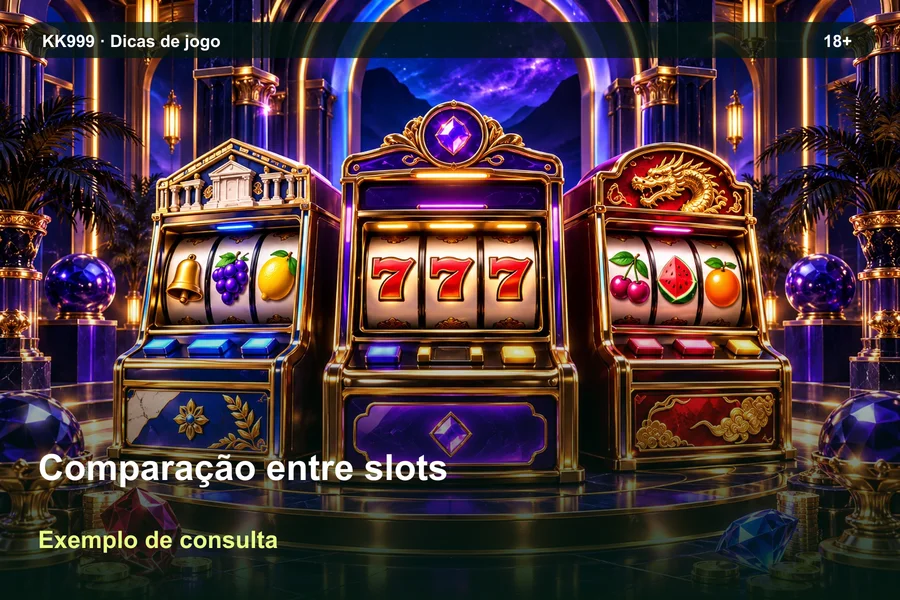 Comparação entre slots online: informações no Blog KK999, ilustração temática gerada por IA