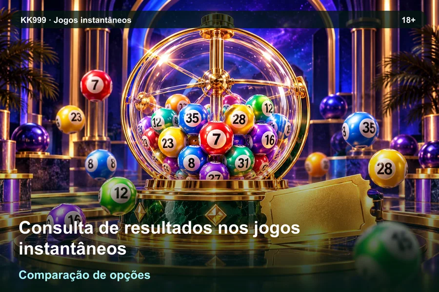 Consulta de resultados nos jogos instantâneos: diferenças entre variantes | KK999, ilustração temática gerada por IA