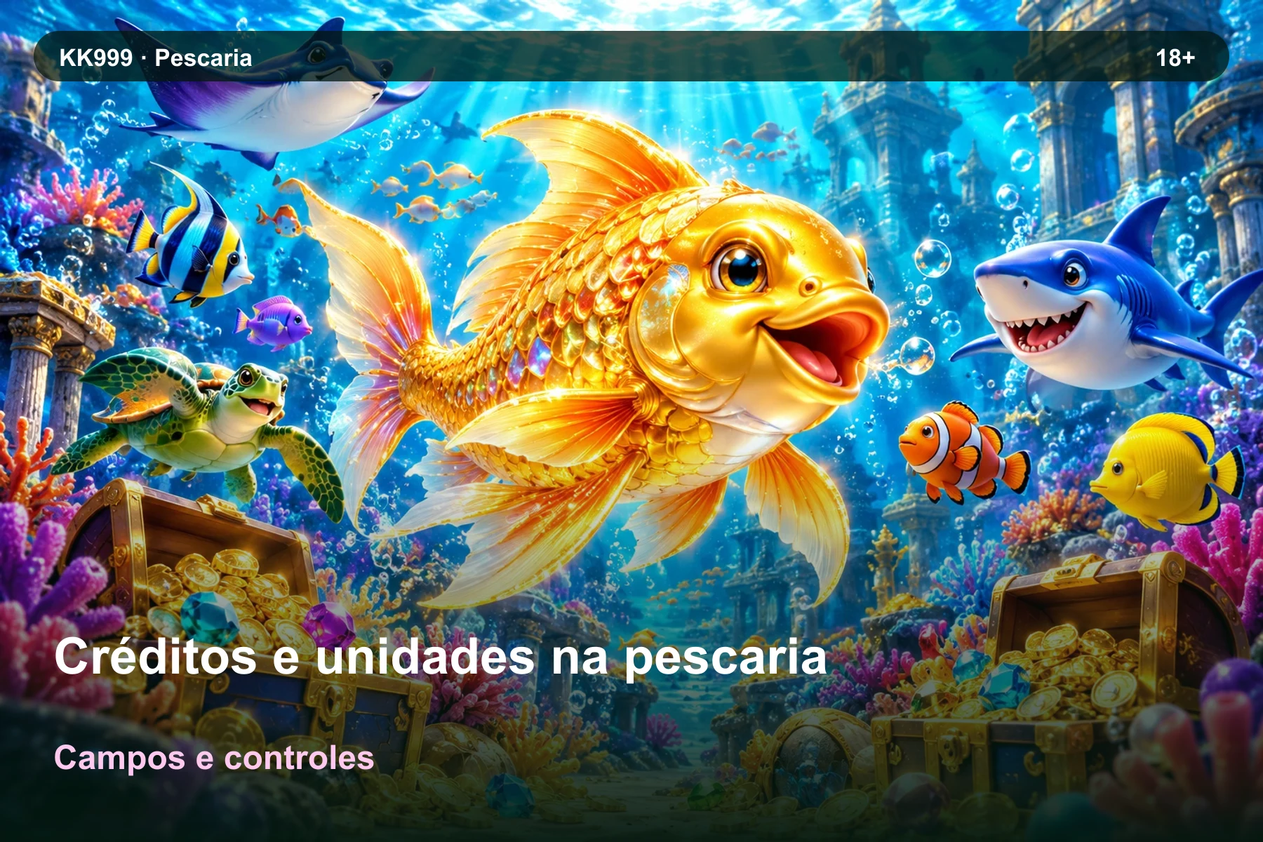 Créditos e unidades na pescaria: onde consultar a ajuda | KK999, ilustração temática gerada por IA
