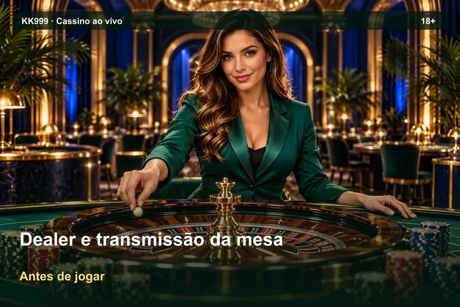 Dealer e transmissão da mesa: primeiros passos no guia KK999, ilustração temática gerada por IA