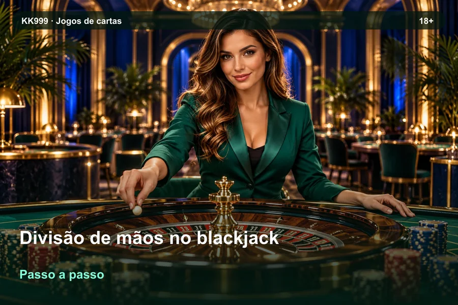 Divisão de mãos no blackjack na KK999: regras e conceitos, ilustração temática gerada por IA