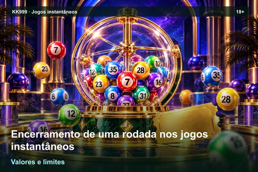Encerramento de uma rodada nos jogos instantâneos na KK999: valores, períodos e condições, ilustração temática gerada por IA