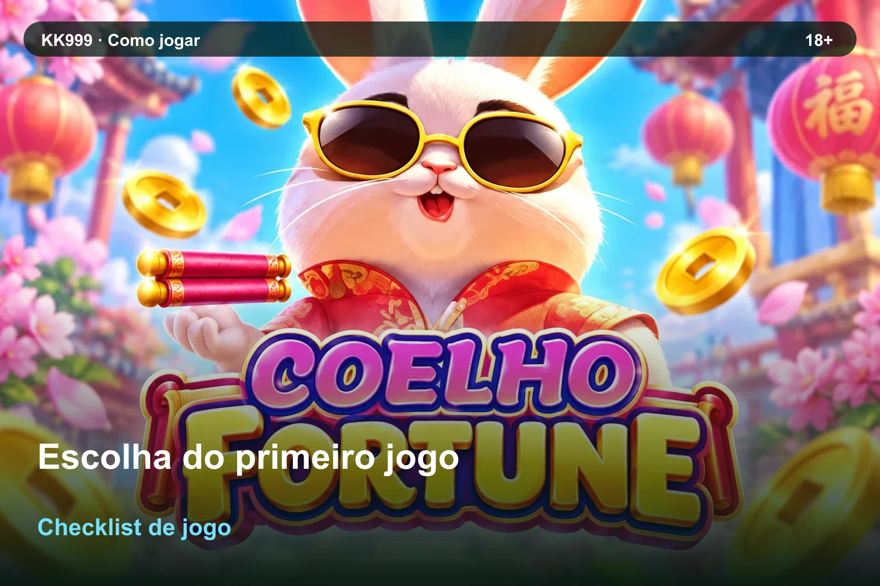 Escolha do primeiro jogo: checklist de leitura KK999, arte original KK999 em alta resolução