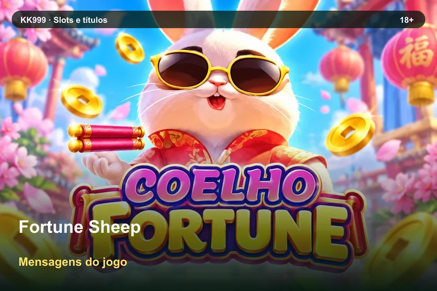 Fortune Sheep: avisos e confirmações no jogo | KK999, arte original KK999 em alta resolução