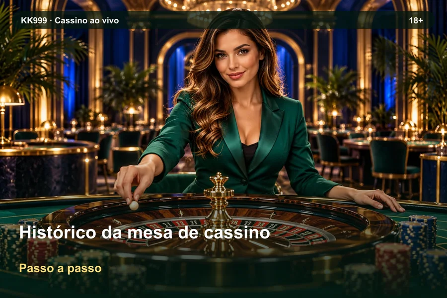 Histórico da mesa de cassino na KK999: regras e conceitos, ilustração temática gerada por IA