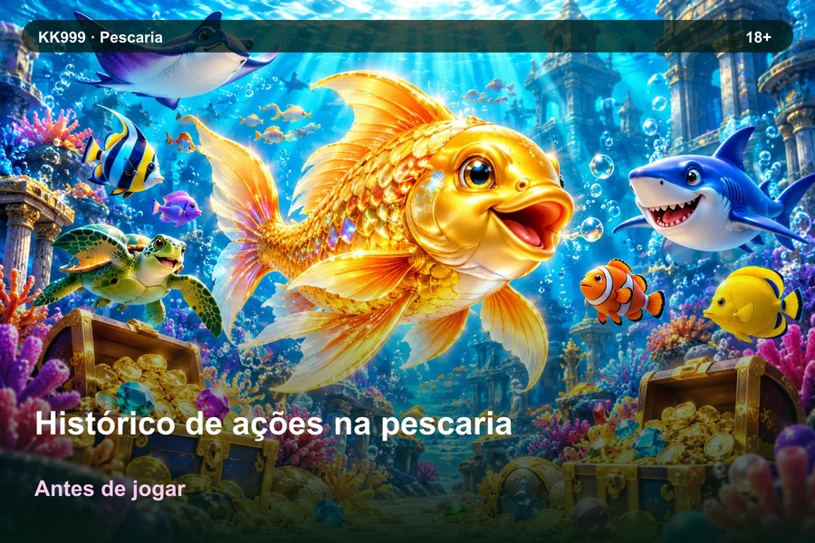 Histórico de ações na pescaria: primeiros passos no guia KK999, ilustração temática gerada por IA