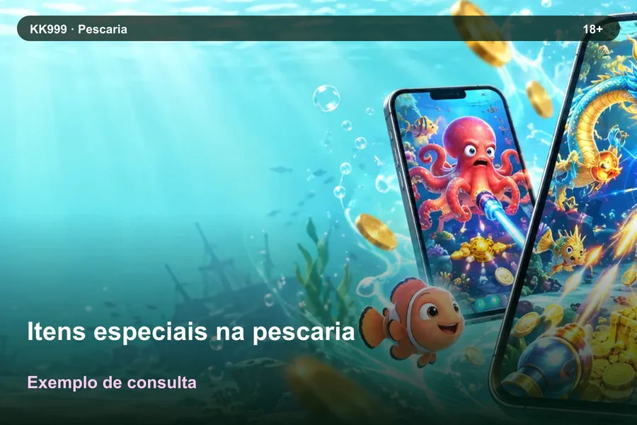 Itens especiais na pescaria online: informações no Blog KK999, arte original KK999 em alta resolução