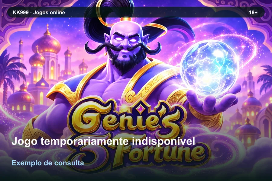 Jogo temporariamente indisponível online: informações no Blog KK999, arte original KK999 em alta resolução