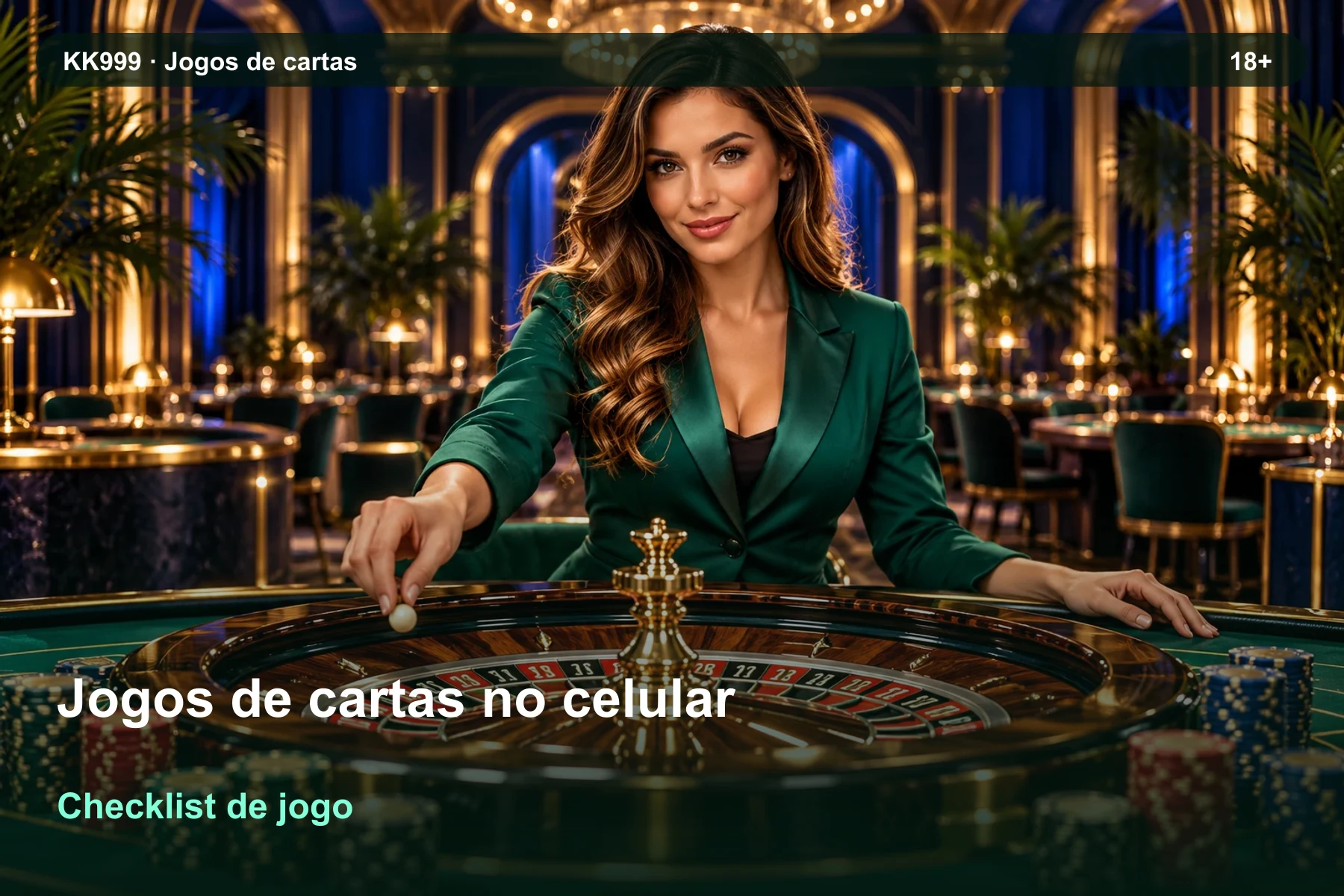Jogos de cartas no celular: checklist de leitura KK999, ilustração temática gerada por IA