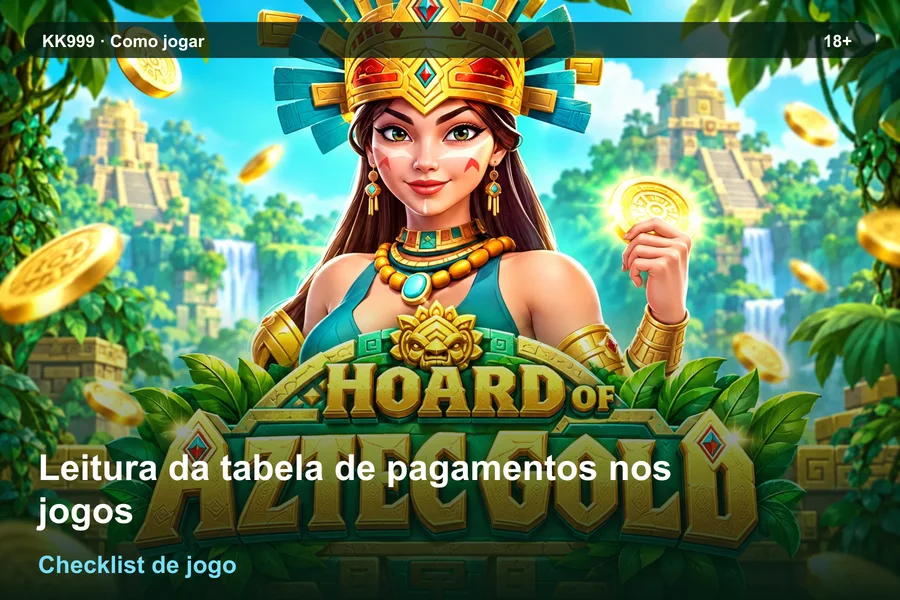 Leitura da tabela de pagamentos nos jogos: checklist de leitura KK999, arte original KK999 em alta resolução