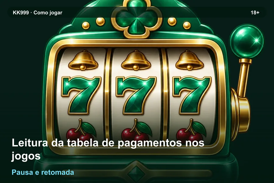 Leitura da tabela de pagamentos nos jogos: pausa e retomada da consulta | KK999, arte original KK999 em alta resolução