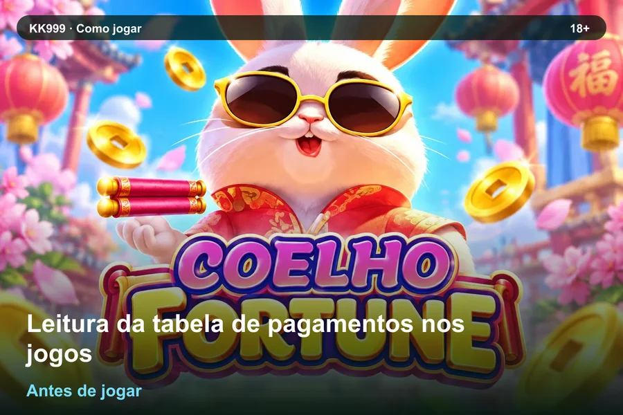 Leitura da tabela de pagamentos nos jogos: primeiros passos no guia KK999, arte original KK999 em alta resolução