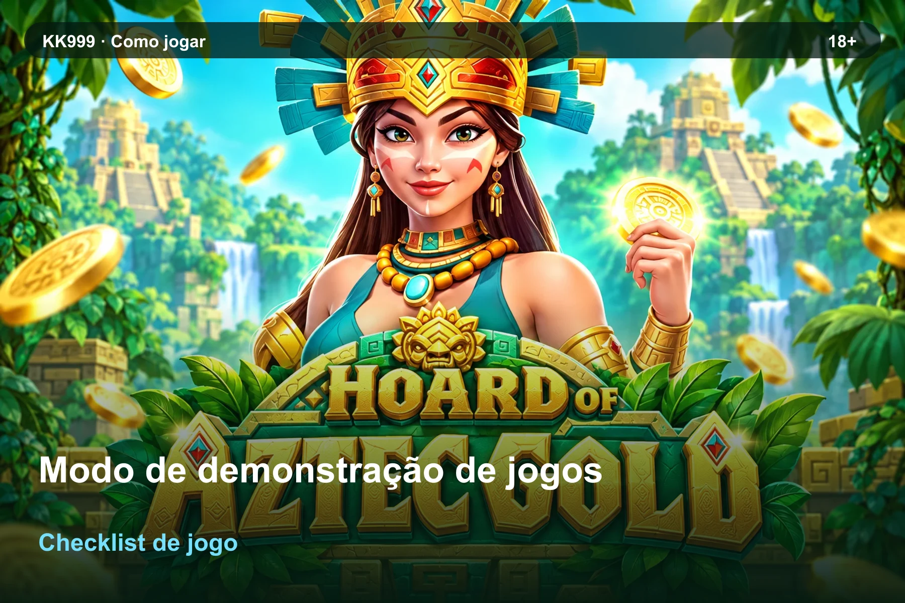 Modo de demonstração de jogos: checklist de leitura KK999, arte original KK999 em alta resolução