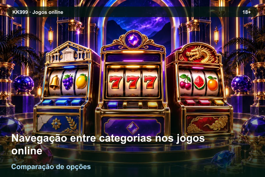 Navegação entre categorias nos jogos online: diferenças entre variantes | KK999, ilustração temática gerada por IA