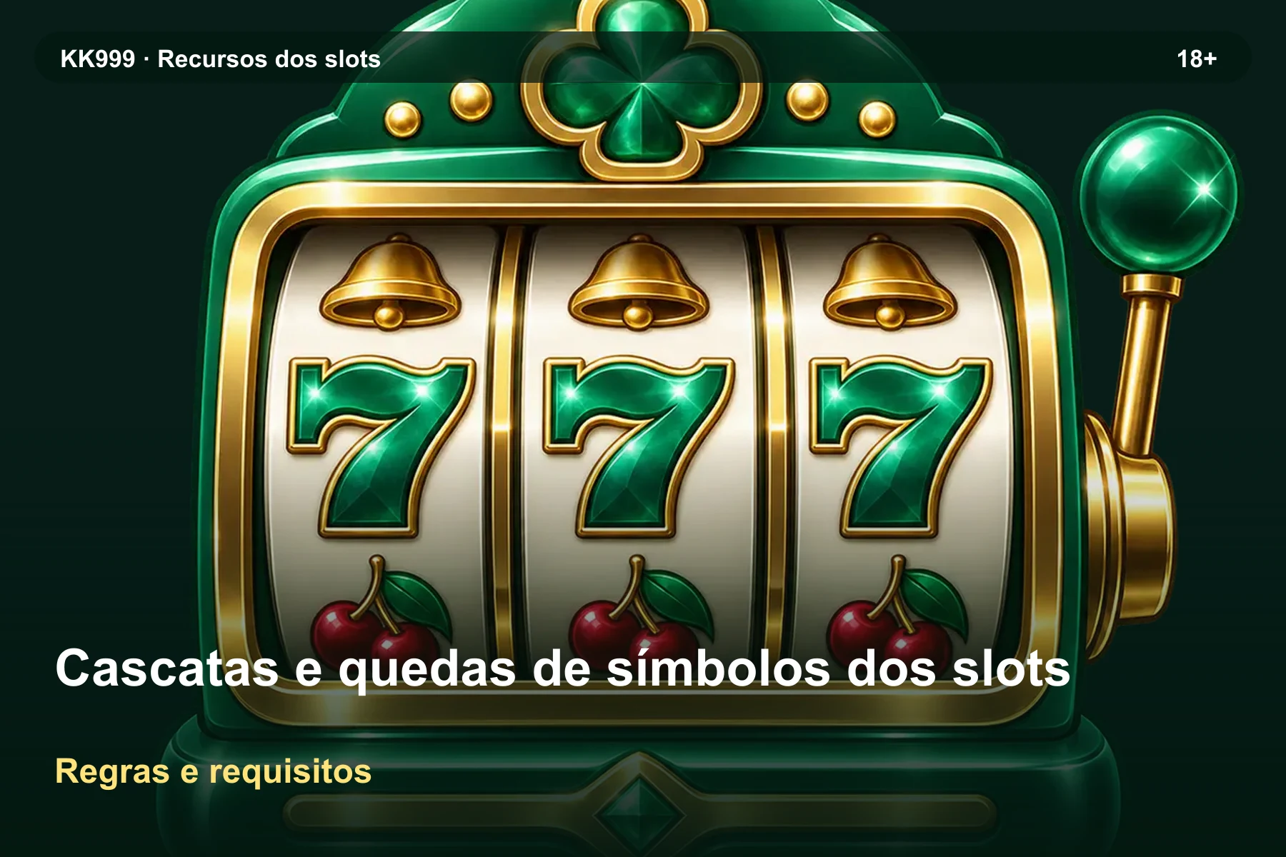 O que conferir sobre cascatas e quedas de símbolos dos slots na KK999, arte original KK999 em alta resolução