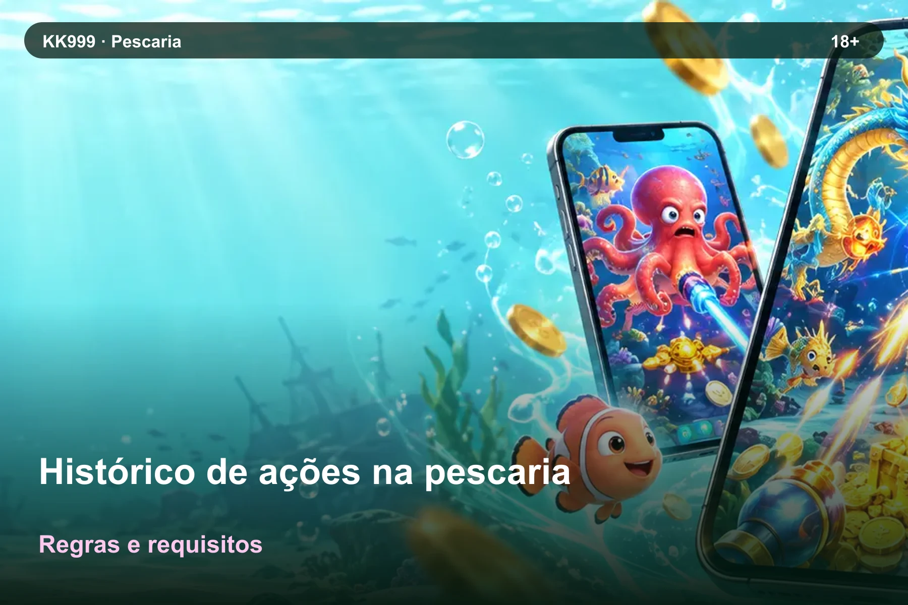 O que conferir sobre histórico de ações na pescaria na KK999, arte original KK999 em alta resolução