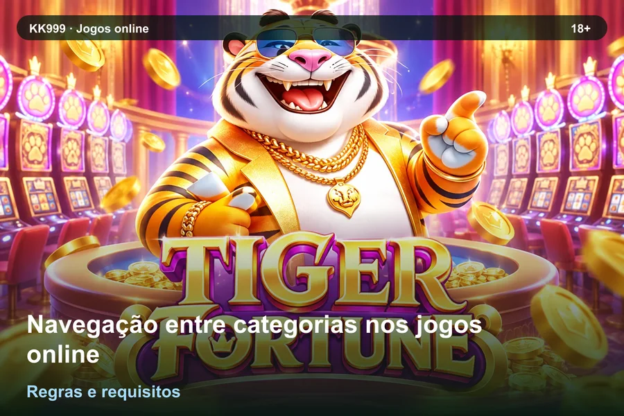 O que conferir sobre navegação entre categorias nos jogos online na KK999, arte original KK999 em alta resolução