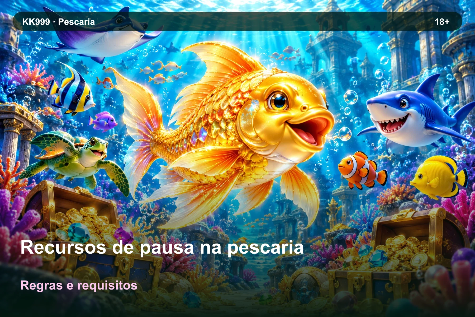 O que conferir sobre recursos de pausa na pescaria na KK999, ilustração temática gerada por IA