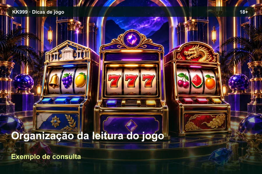 Organização da leitura do jogo online: informações no Blog KK999, ilustração temática gerada por IA