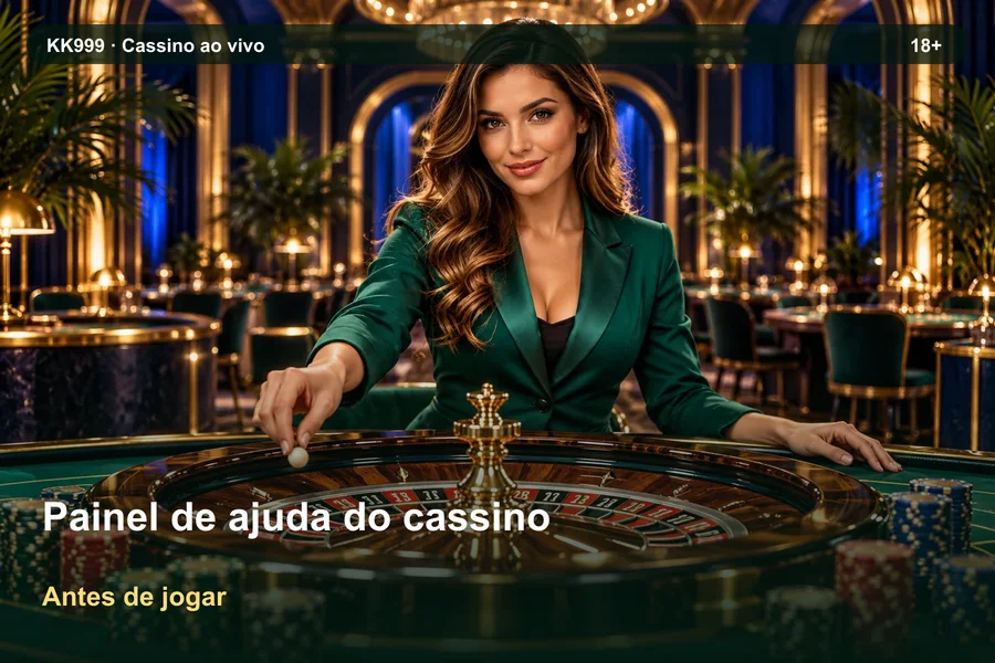 Painel de ajuda do cassino: primeiros passos no guia KK999, ilustração temática gerada por IA