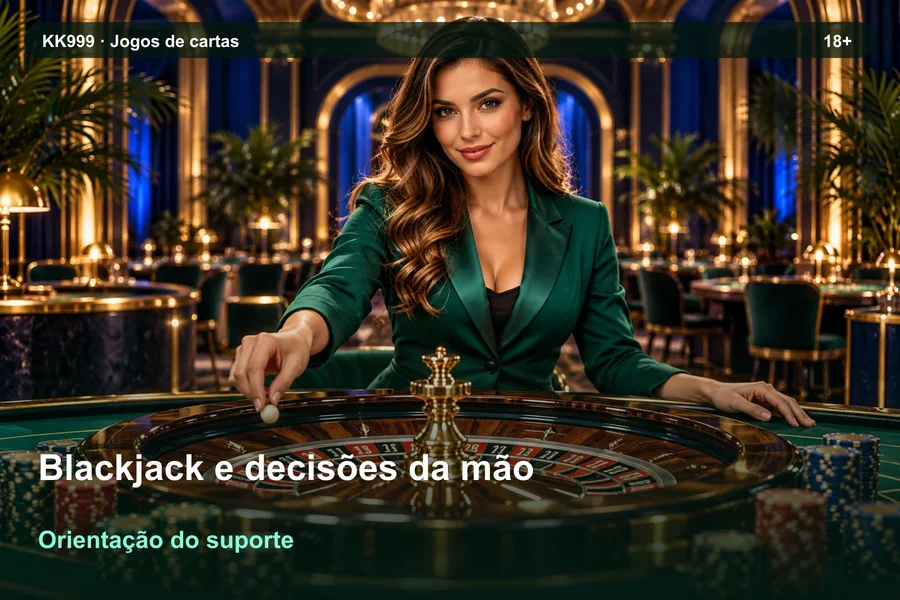 Perguntas sobre blackjack e decisões da mão: como pedir orientação | KK999, ilustração temática gerada por IA