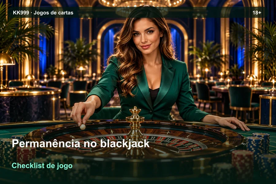 Permanência no blackjack: checklist de leitura KK999, ilustração temática gerada por IA