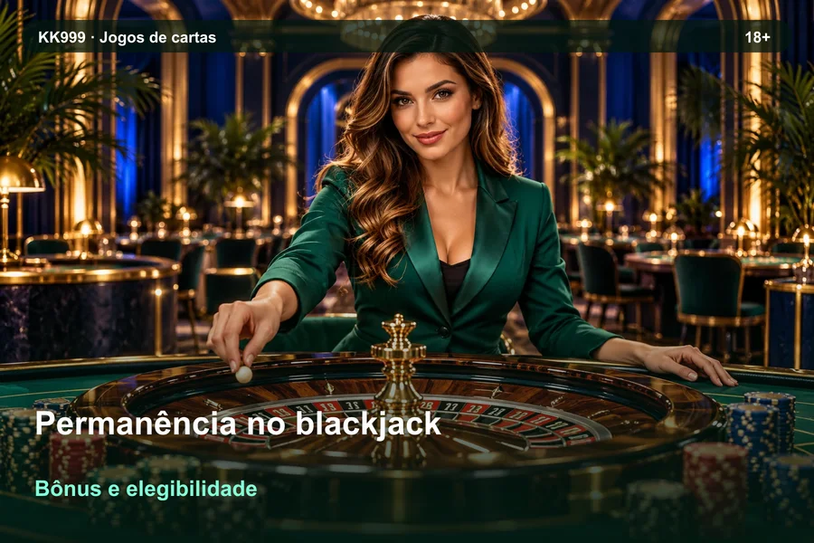 Permanência no blackjack: recursos e limitações | KK999, ilustração temática gerada por IA