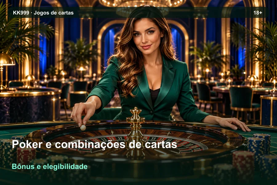 Poker e combinações de cartas: recursos e limitações | KK999, ilustração temática gerada por IA