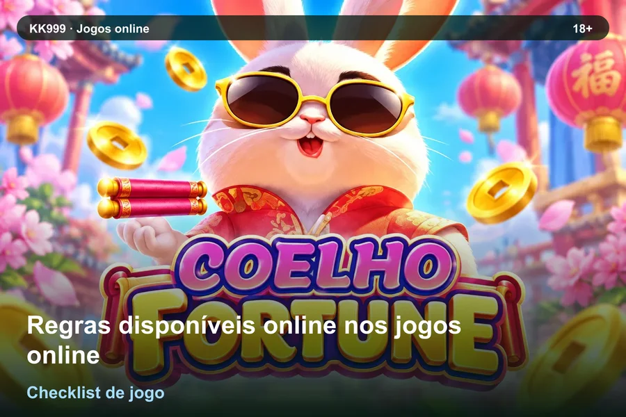 Regras disponíveis online nos jogos online: checklist de leitura KK999, arte original KK999 em alta resolução