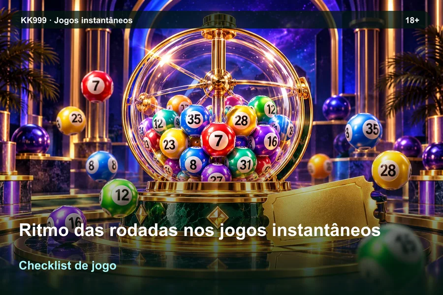 Ritmo das rodadas nos jogos instantâneos: checklist de leitura KK999, ilustração temática gerada por IA