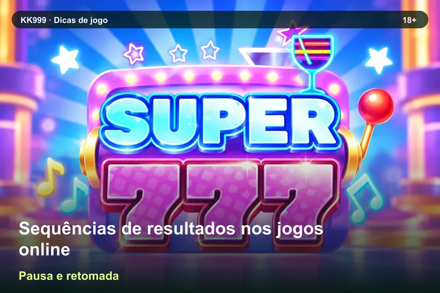 Sequências de resultados nos jogos online: pausa e retomada da consulta | KK999, arte original KK999 em alta resolução