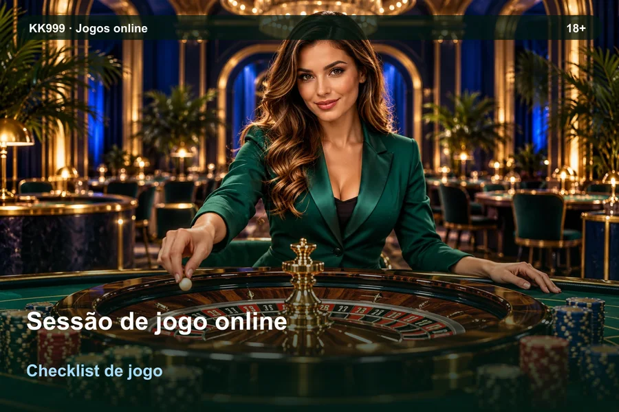 Sessão de jogo online: checklist de leitura KK999, ilustração temática gerada por IA