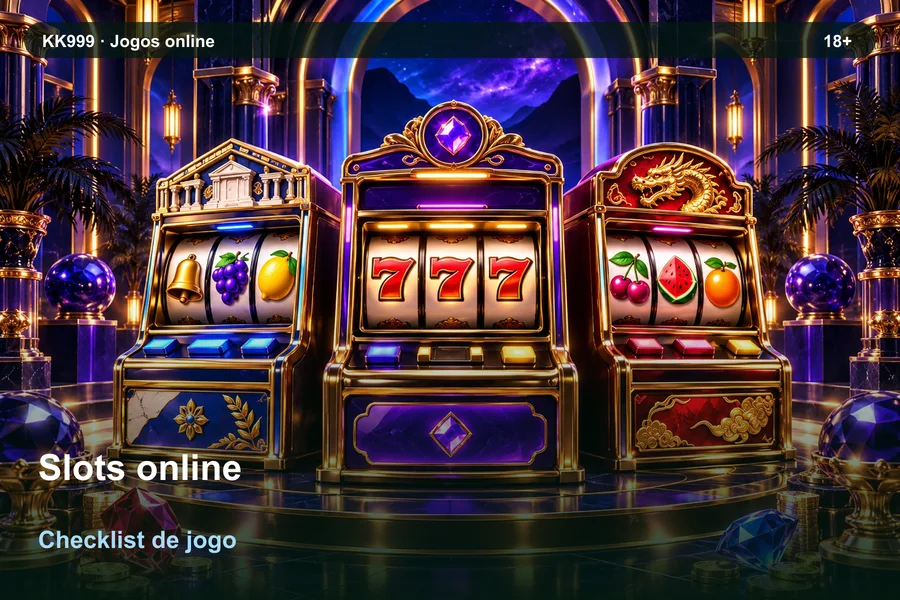 Slots online: checklist de leitura KK999, ilustração temática gerada por IA