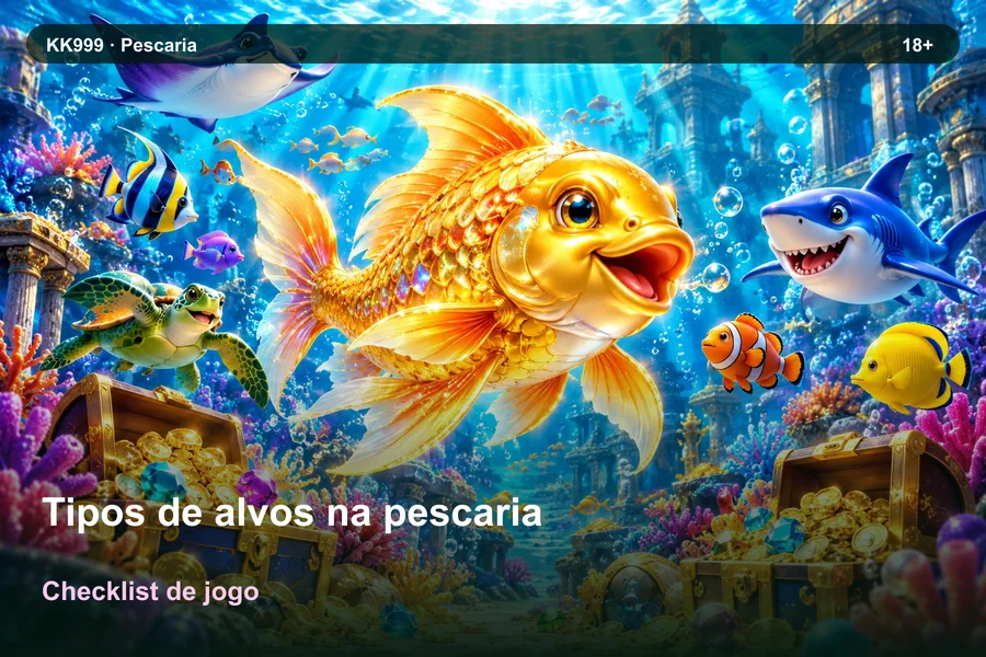 Tipos de alvos na pescaria: checklist de leitura KK999, ilustração temática gerada por IA