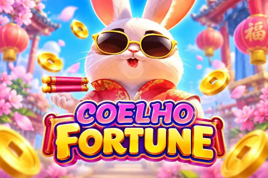 Jogo Coelho Fortune na KK999 com coelho da sorte, moedas douradas e tema festivo