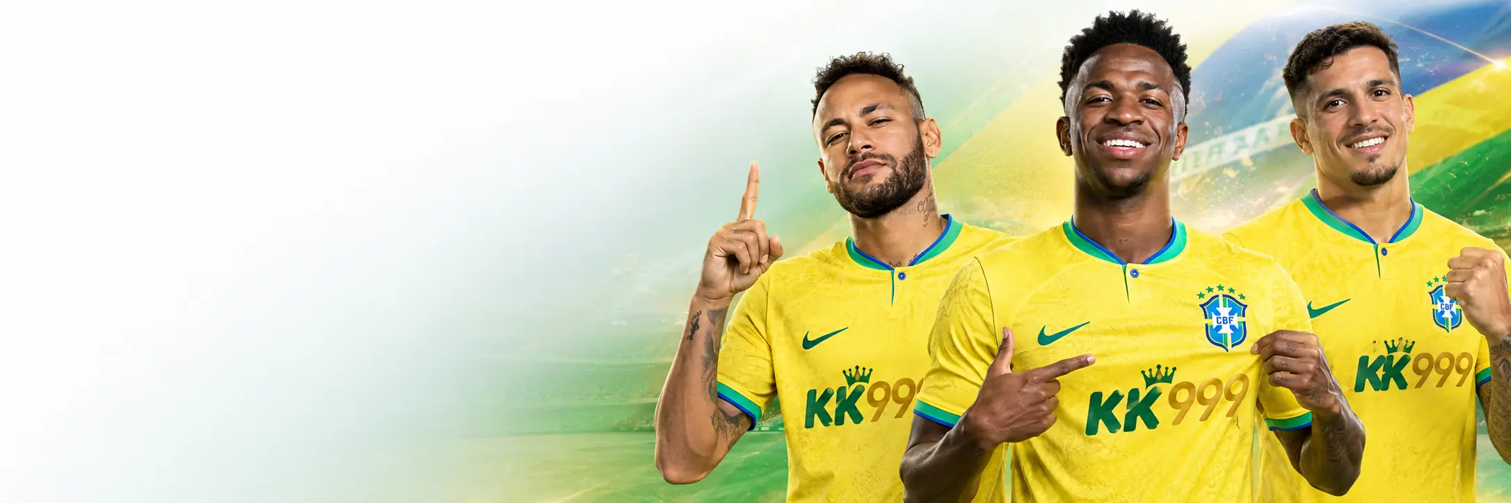 Banner esportivo original KK999 com jogadores de futebol