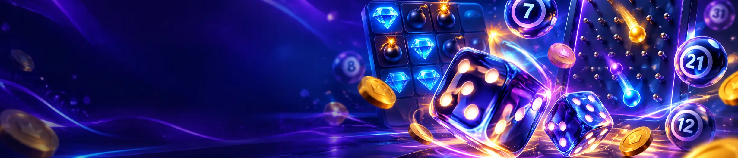 Jogos Instantâneos da KK999 com Dice, Mines e Plinko