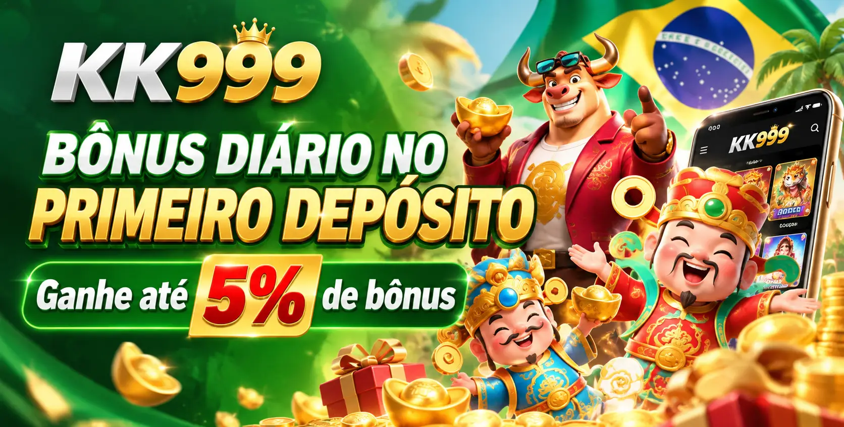 Bônus Diário KK999: Até 5% no Primeiro Depósito do Dia